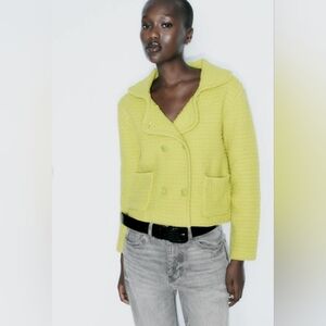 Zara Kids Lime Green Knit Blazer